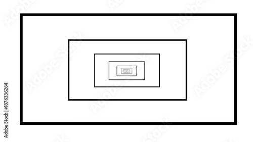 Abstract rectangular radio wave animation in the background. Zoom optical background with abstract radio waves, rectangular brain waves.