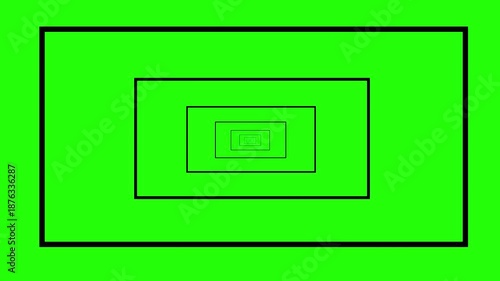 Abstract rectangular radio wave animation in the background. Zoom optical background with abstract radio waves, rectangular brain waves.