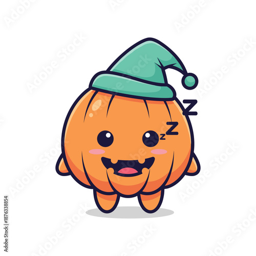 Sleeping Halloween Pumpkin Character Design