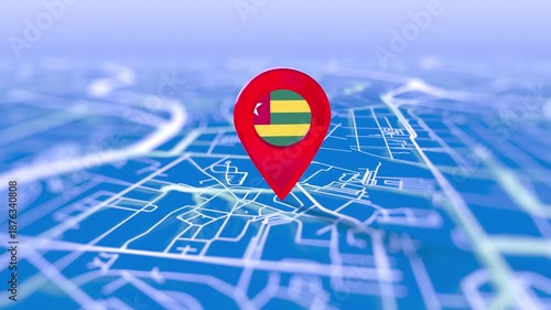 Togo Flag Pin Location On Digital Map Revealing By Cloth