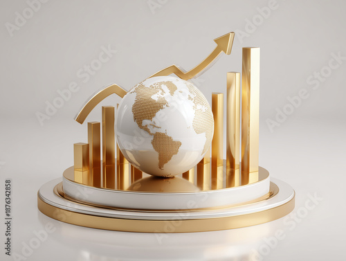 Global business growth concept with chart