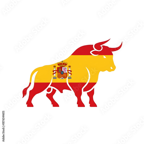 Spanish Bull Symbol with National Flag Colors