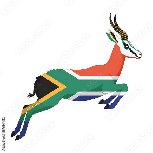 South African Springbok national animal illustration