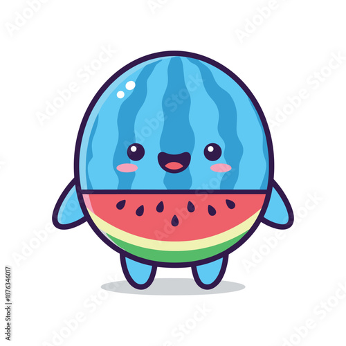 Cute Watermelon Character Illustration