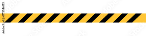 Flat Industrial Caution Warning Tape Strip Black and Yellow Diagonal Lines for Construction Site Safety Vector