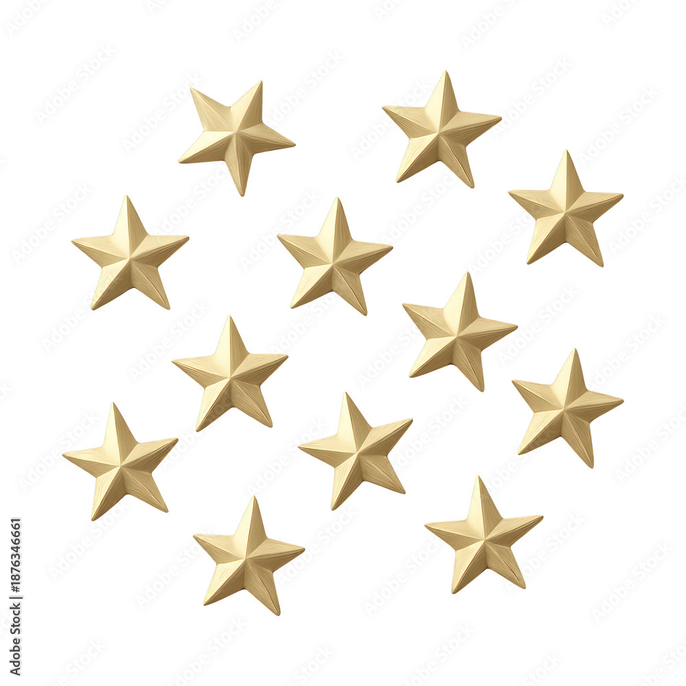 Obraz premium PNG Golden stars for creative projects.