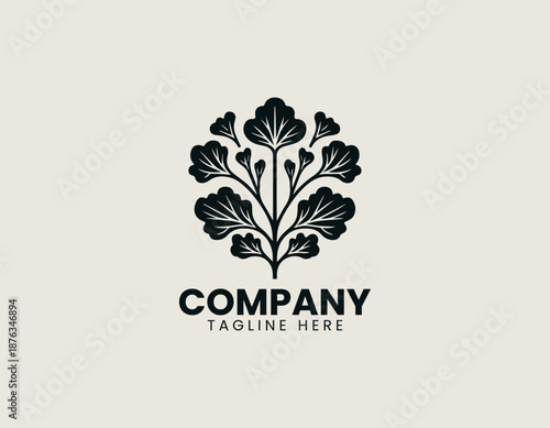 aquatic plant azolla microphylla black vector logo