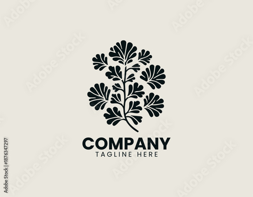 aquatic plant azolla microphylla black vector logo