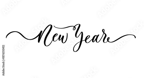 Handwritten Calligraphy New Year Vector Design.