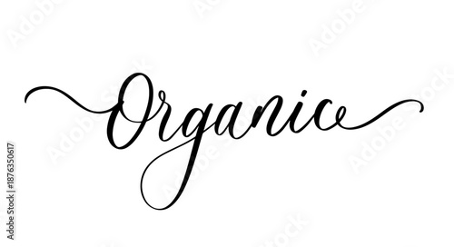 Handwritten Calligraphy Organic Eco Friendly Vector Lettering Design.