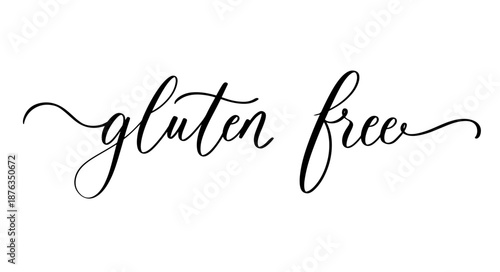 Handwritten Calligraphy Gluten Free Organic Food Label Vector Design