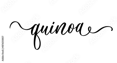 Handwritten Calligraphy Quinoa Organic Superfood Vector Lettering Design