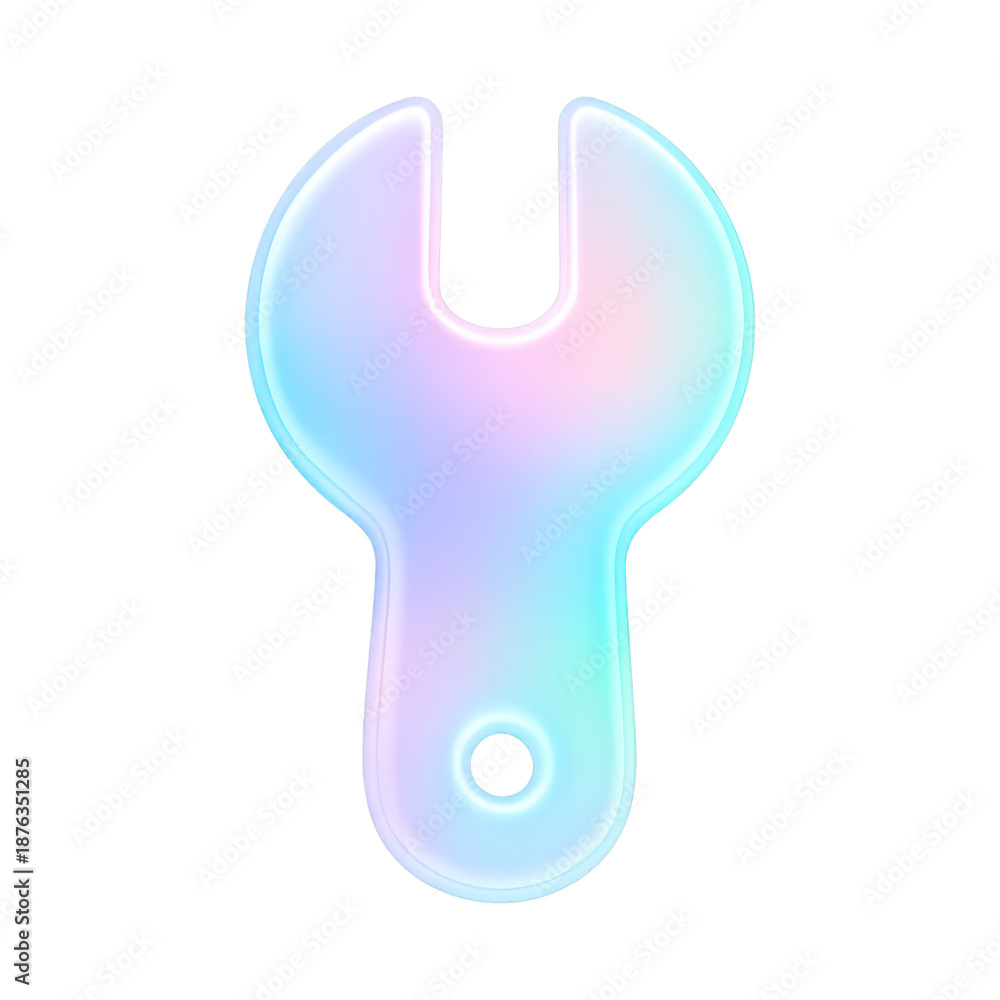 Obraz premium PNG Holographic wrench tool design.
