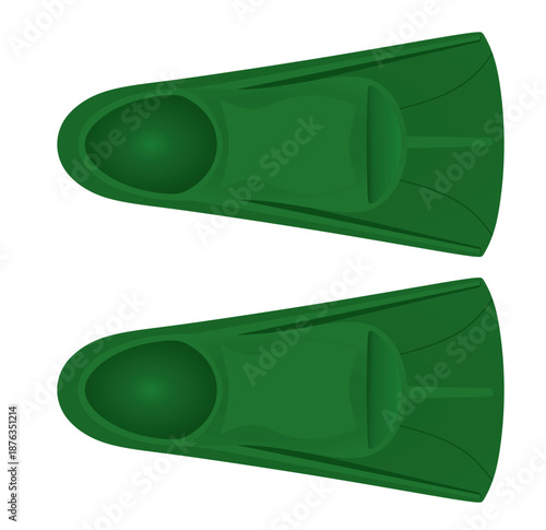 Green swimming fins. vector illustration