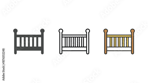 Three different bed headboard designs in various colors and styles