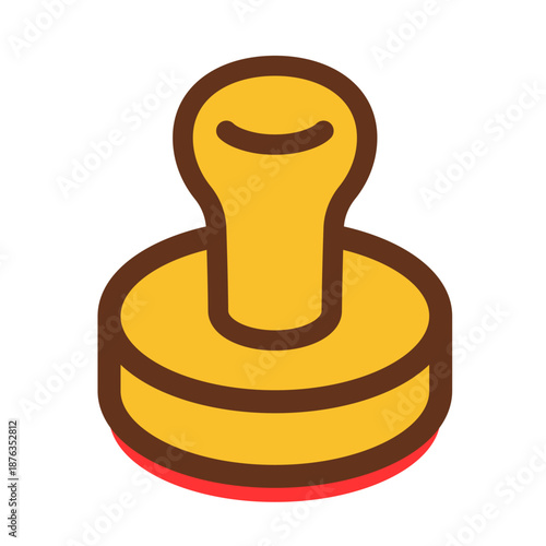 持ち手の付いた木製のスタンプイラストアイコン