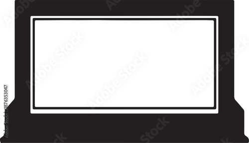 A black and white image of a blank picture frame