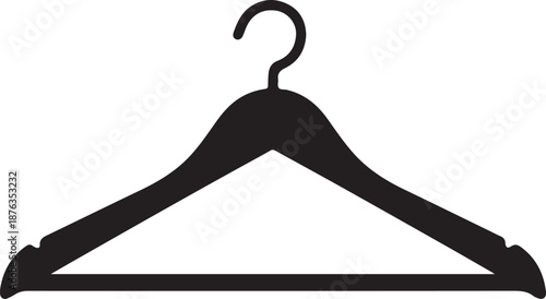 Black silhouette of a standard clothes hanger
