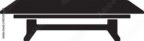 Modern minimalist black coffee table with simple legs