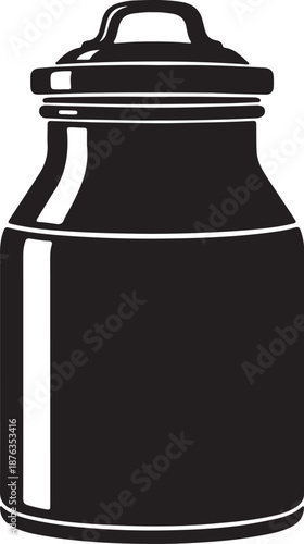 Black and white illustration of a thermos bottle