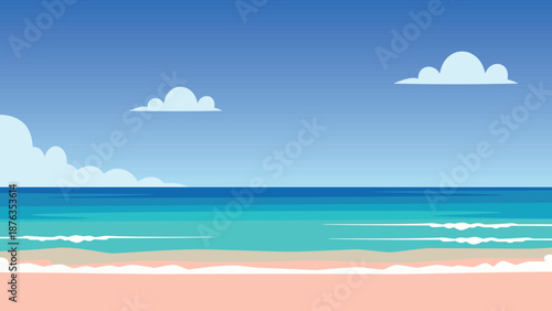 Clear Blue Beach Daytime Scene