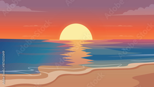 Dramatic Sea Sunset Horizon View