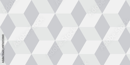 Seamless white geometric cube creative concept triangle overlapping overlap square technology texture. geometric digital cubes fabric and wallpaper grid block texture background.