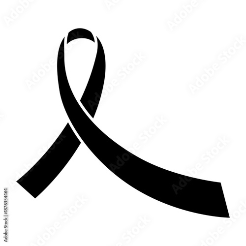 Awareness ribbon icon vector. Ribbon Illustration sign. Cancer Ribbon symbol or logo.