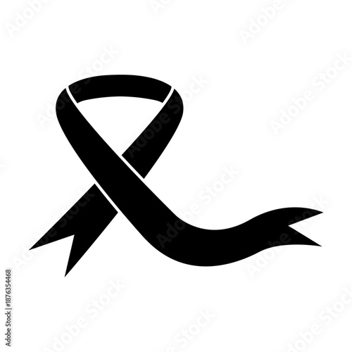 Awareness ribbon icon vector. Ribbon Illustration sign. Cancer Ribbon symbol or logo.