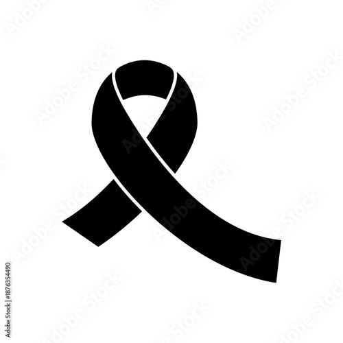 Awareness ribbon icon vector. Ribbon Illustration sign. Cancer Ribbon symbol or logo.