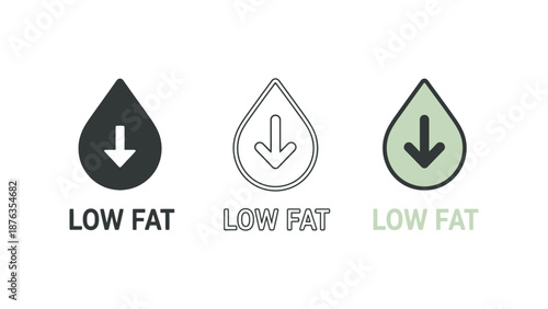 A graphic designer creating low fat food labels with modern icons