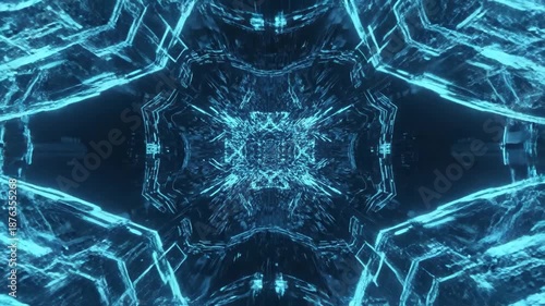 Futuristic Geometric Background with Abstract Linear Patterns in Glowing Blue and Vibrant Tones Design