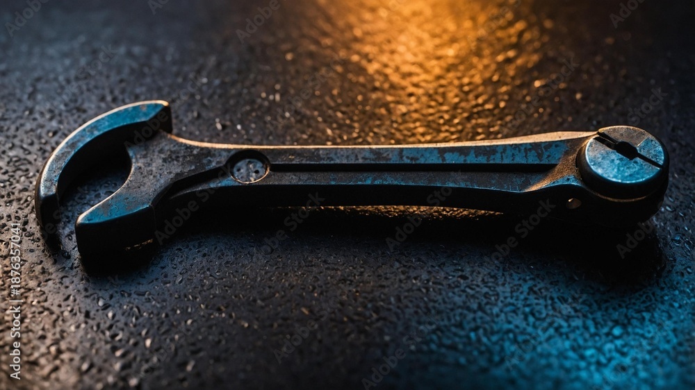 Obraz premium Abstract wrench silhouette texture, downtown theme