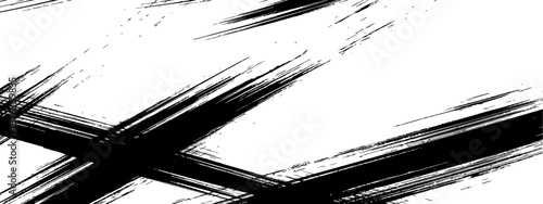 Distressed black ink dry brush cross pattern background vector illustration