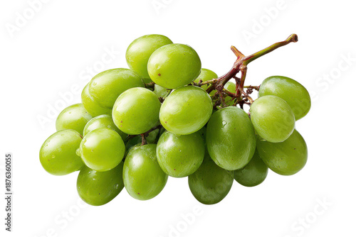 Bunch of ripe green grapes with water droplets on black background fruit food