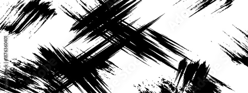 Black Brush Stroke Seamless Pattern Abstract Artistic Texture Background Dynamic Hand Drawn Ink Style Grunge Graffiti Vector Repeat Design