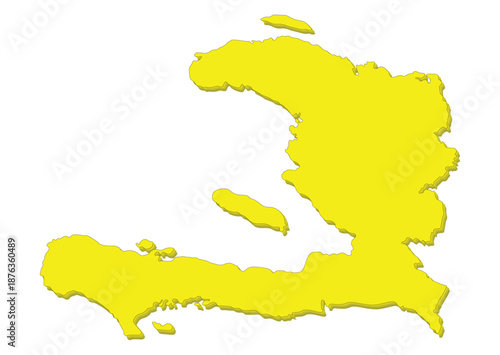 Haiti map. Yellow country map icon. Hispaniola political map. Vector.