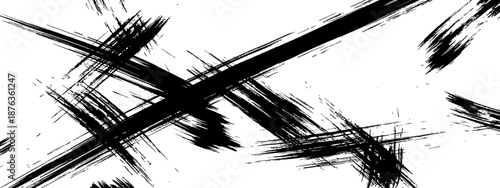 Energetic Black Grunge Brush Strokes Seamless Vector Background Abstract Ink Texture Design Element