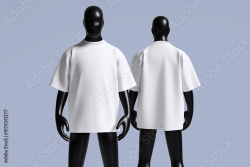 Realistic oversize t-shirt on mannequin for mockup design
