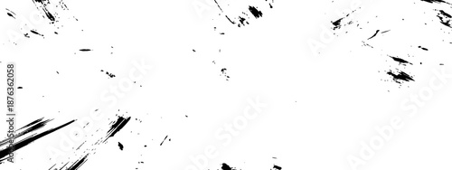Black ink grunge texture overlay distressed background abstract paint brush strokes splatter vector element