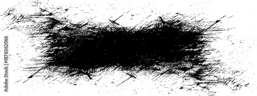 Abstract Black Grunge Ink Splash Banner Distressed Scratchy Texture Vector Background Element
