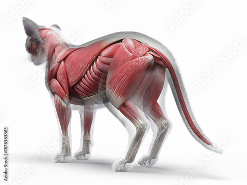 Foto A Detailed 3D Depiction Of The Muscular System Of A Cat
