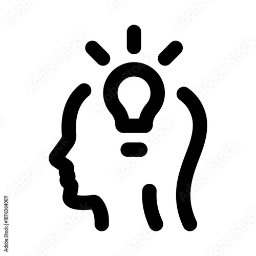 Creative Thinking Modern Line Icon. Professional minimal vector symbol representing innovation idea brainstorming problem solving and imagination.
