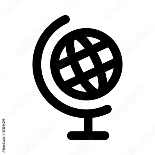 School Globus Modern Line Icon. Professional minimal vector symbol representing education learning geography and global knowledge.