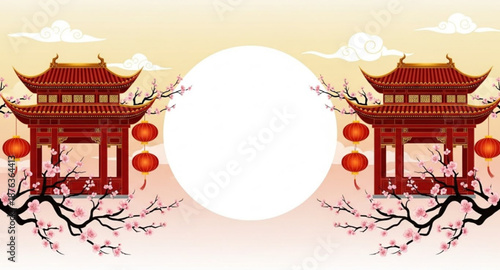 chinese temple in the frame