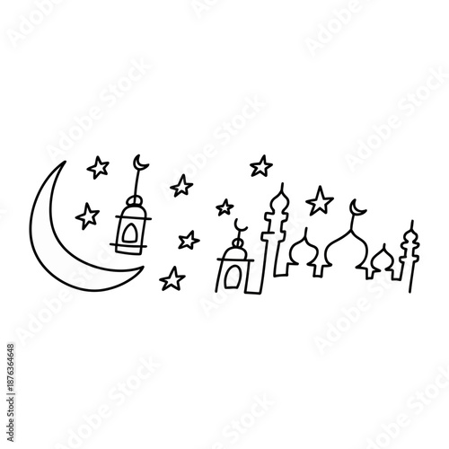 Celebration of Faith: An exquisite illustration portraying the serene beauty of the holy season of eid, capturing the spirit of the celebration, unity.