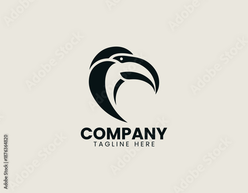 Proboscis monkey black vector logo illustration