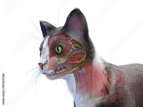 A Detailed 3D Depiction Of The Muscular System Of A Cat © Sebastian Kaulitzki
