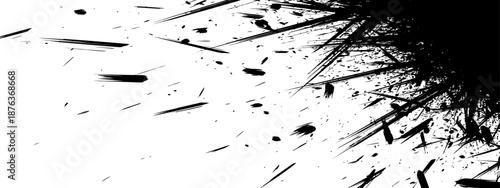 Black Ink Splatter Burst Grunge Texture Vector Background