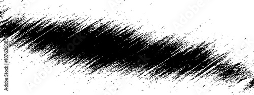 Black and White Grunge Diagonal Brush Stroke Texture Abstract Scratched Distressed Overlay Vector Element